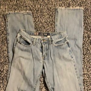 Low rise button fly jeans